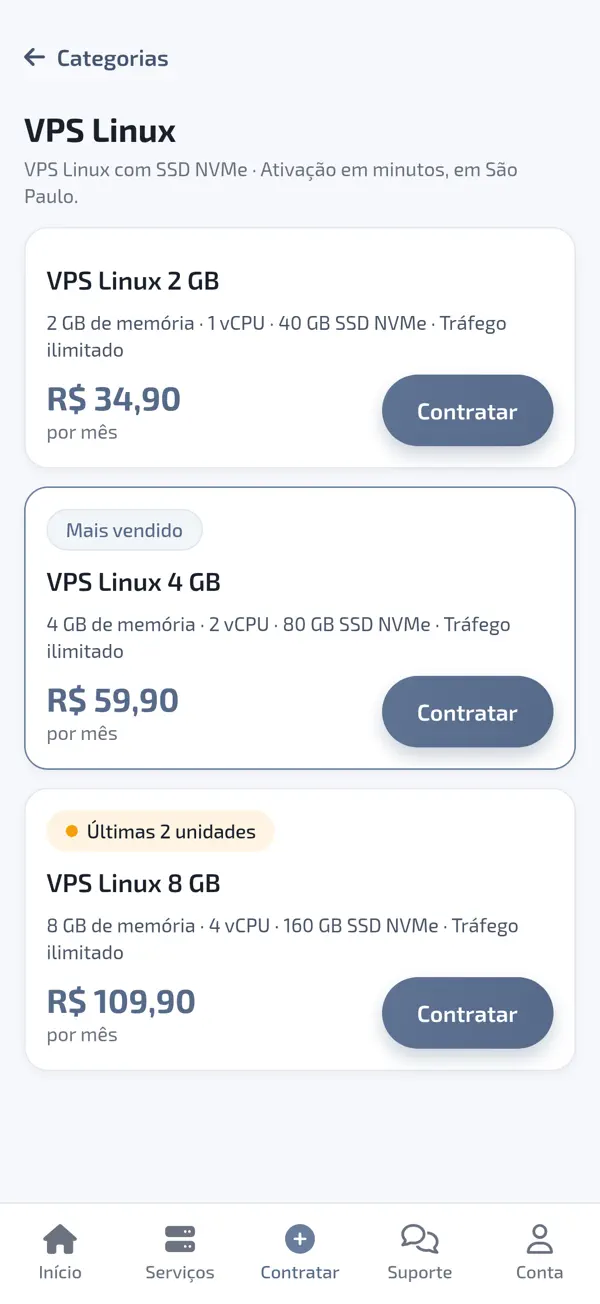 Ordering a VPS through the HostMF Cloud app