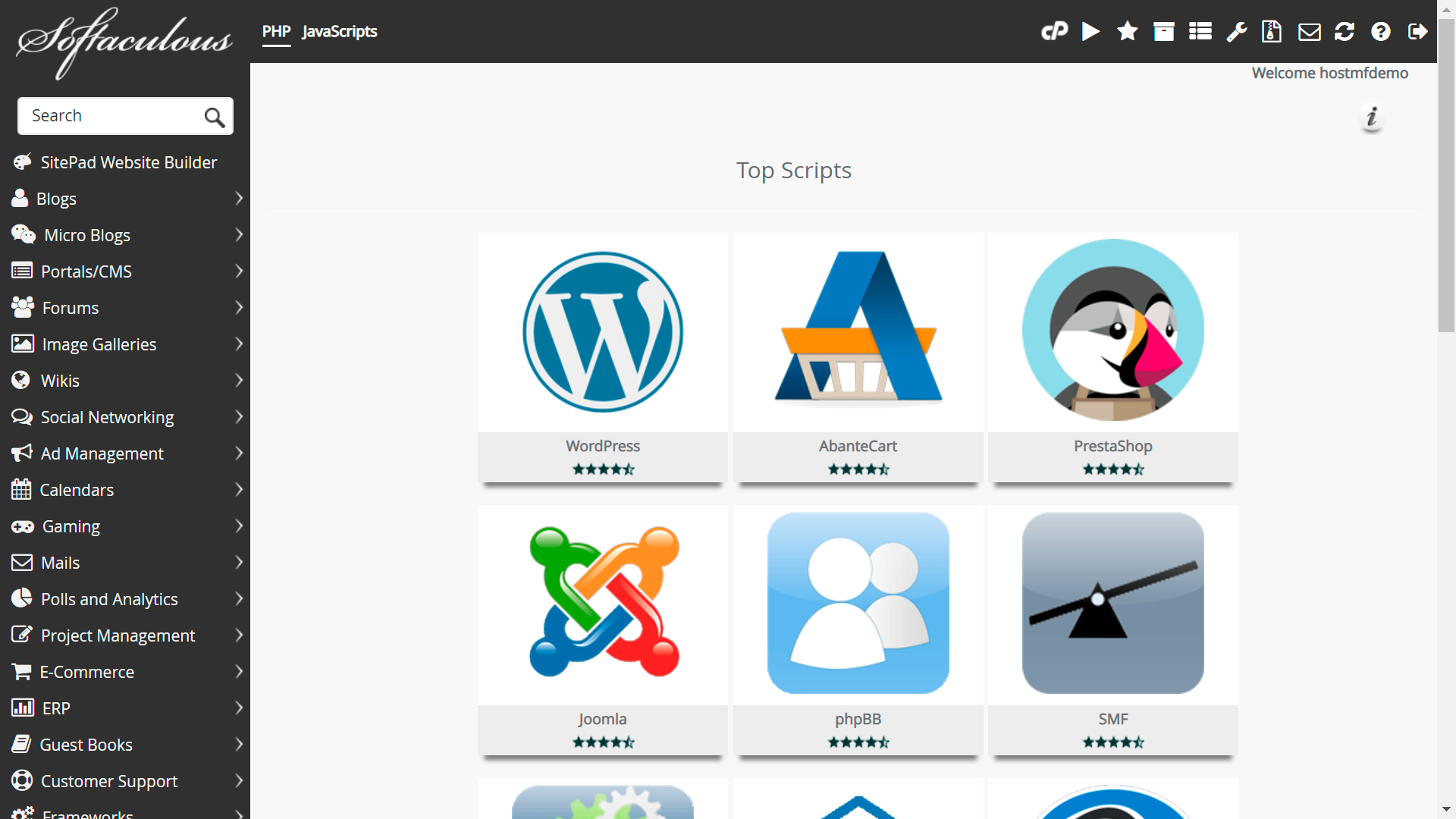 cPanel Softaculous