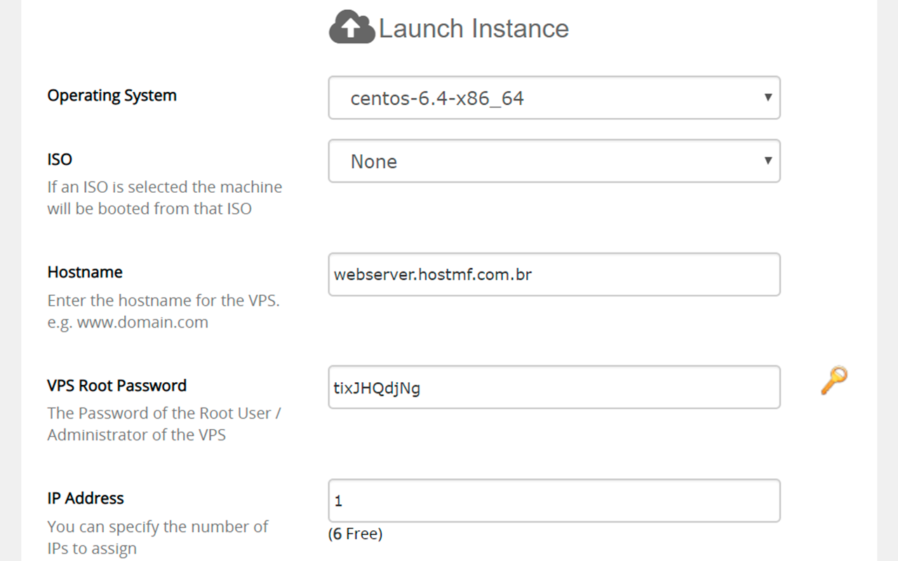 Create VPS in VPS Reseller