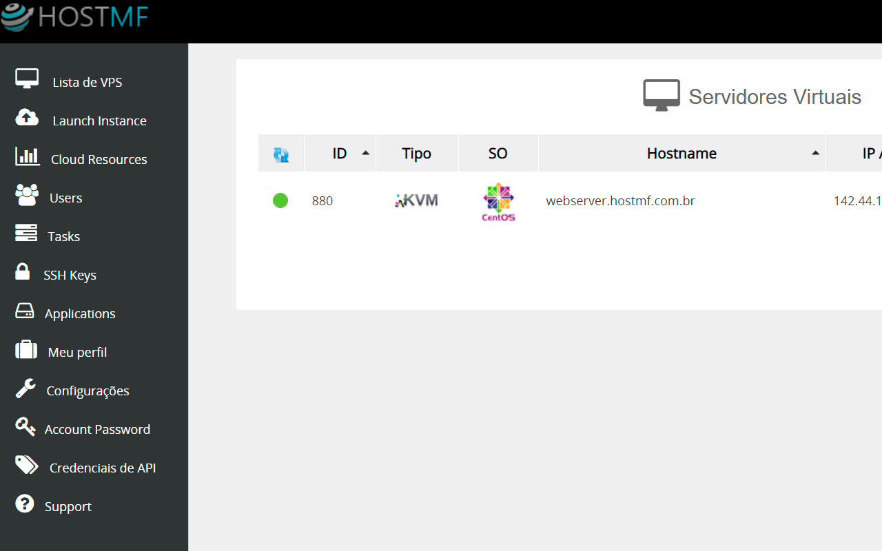 VPS Reseller menu