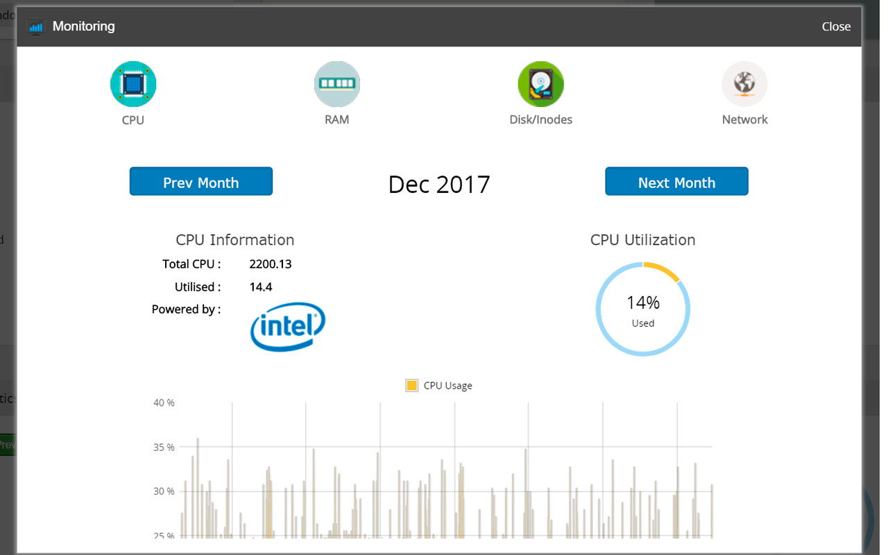 VPS control panel screenshot 5